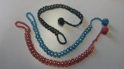 3 Perlen-Armbänder, handgeknüpft 3 Perlen-Armbänder, handgeknüpft
