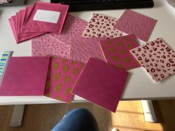 10x Karten mit Umschlag rosa 10x Karten mit Umschlag rosa